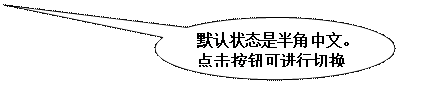 椭圆形标注: 默认状态是半角中文。点击按钮可进行切换